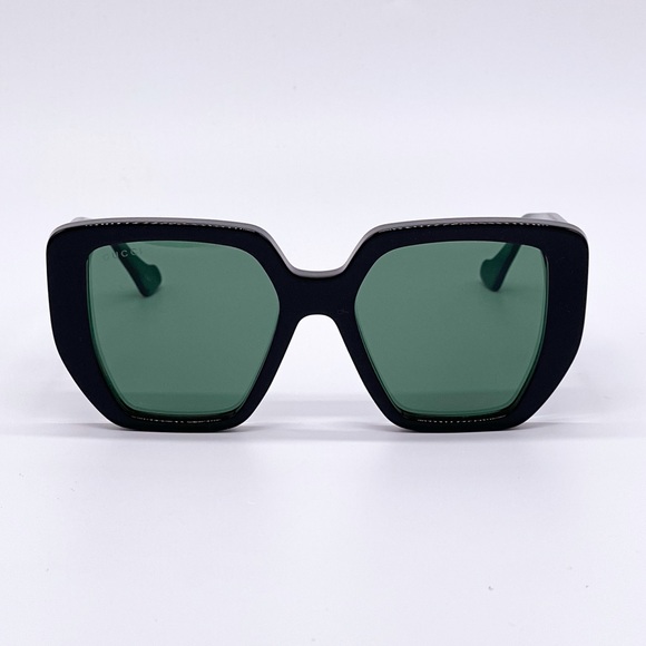 NEW GUCCI GG0956S 001 BLACK GREEN WOMEN’S GUCCI SUNGLASSES NEW COLLECTION - Picture 3 of 12